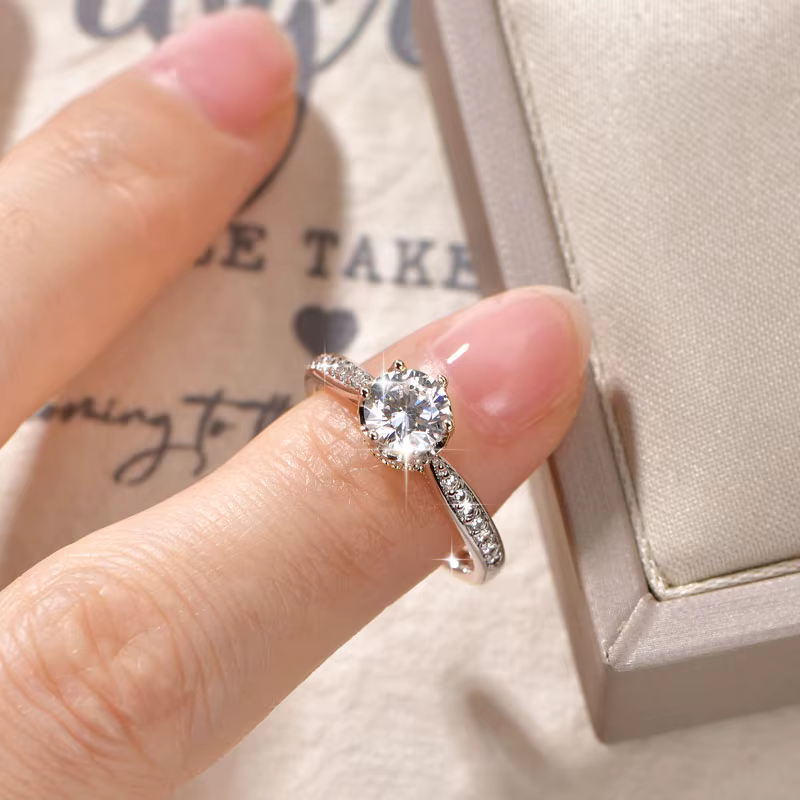 Bague de Fiançailles et de Promesse Classique Anziw en Zircon Cubique