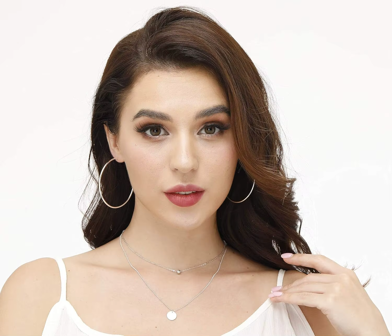 Boucles d'oreilles créoles pour femmes plaquées or 18 carats