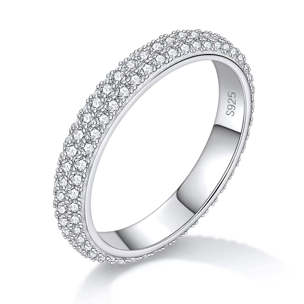 M-JAJA Bague de Fiançailles 2mm D document Plein Moissanite