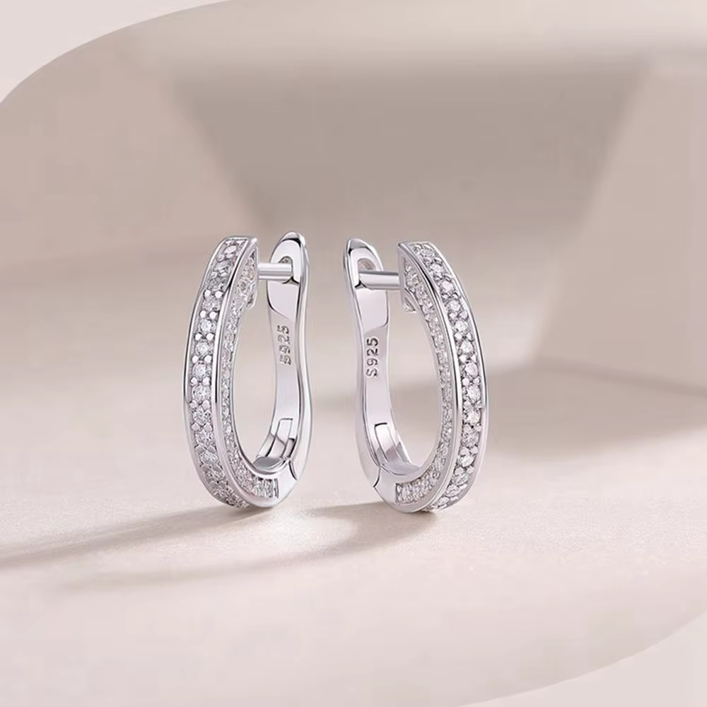 Bijoux fins 925 en argent Sterling 3EX VVS1 D couleur véritable Moissanite diamant gemmes mode boucles d'oreilles pour