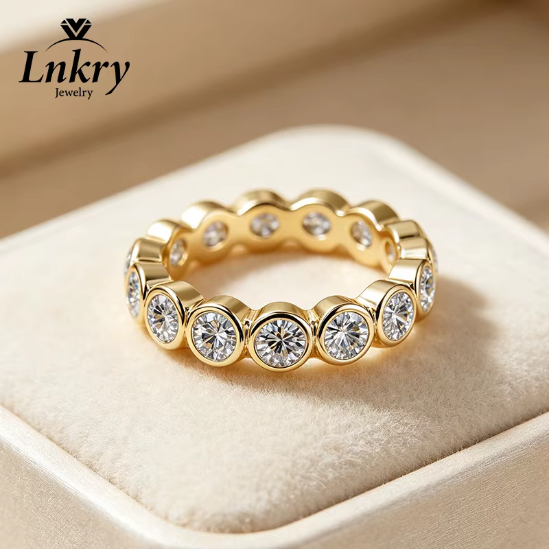 Lnkry – bague d'éternité en Moissanite de 3mm avec certificat GRA pour femmes