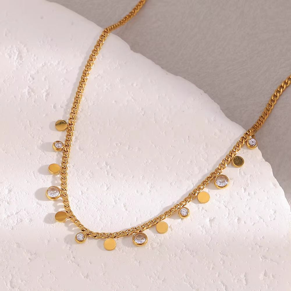 E.B.belle – petit collier rond avec pendentif en Zircon pour femmes