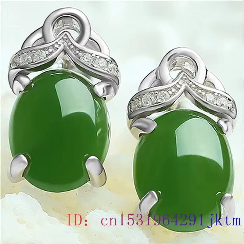 Boucles d'oreilles vertes en argent 925 pour femmes