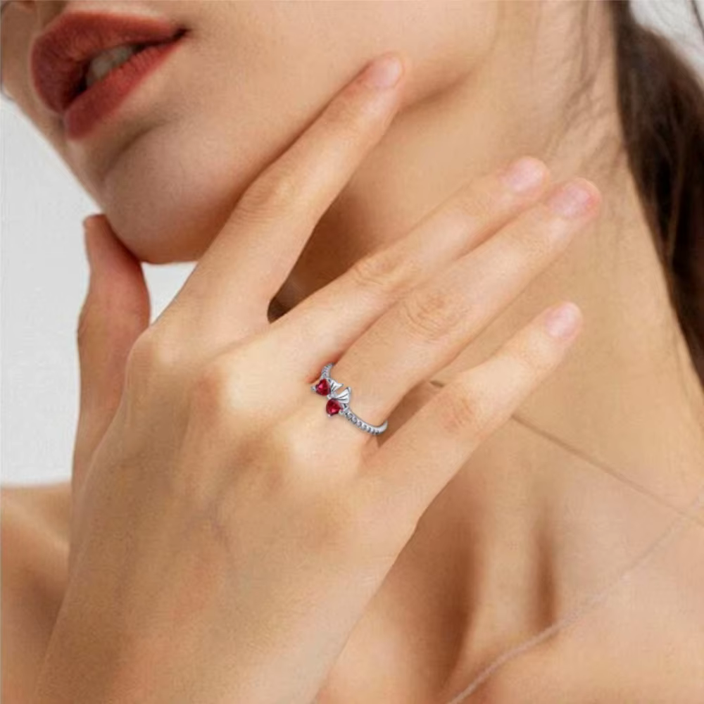 Ensemble de bijoux exquis en argent sterling 925 avec nœud rouge pour femme
