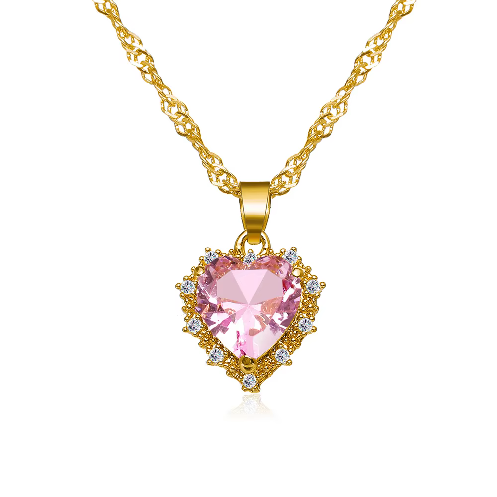 CARLIDANA Lana Del Rey collier exquis princesse assortiment rubis cristal coeur