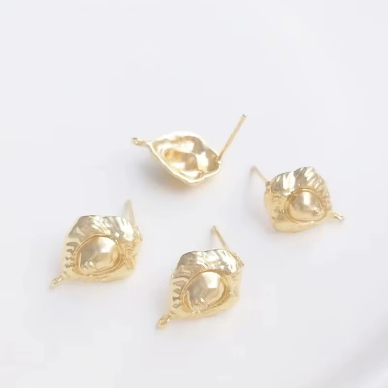 Tête de lion vintage plaquée or 14 carats avec boucles d'oreilles pendantes