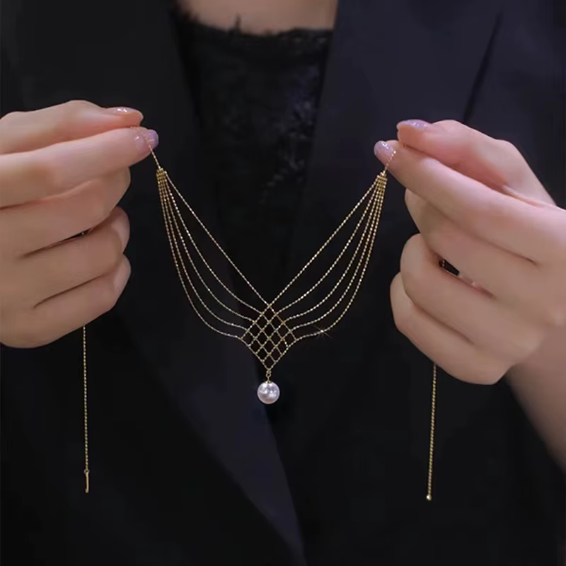 Jpacks-Colliers pendentif perle vintage pour femme