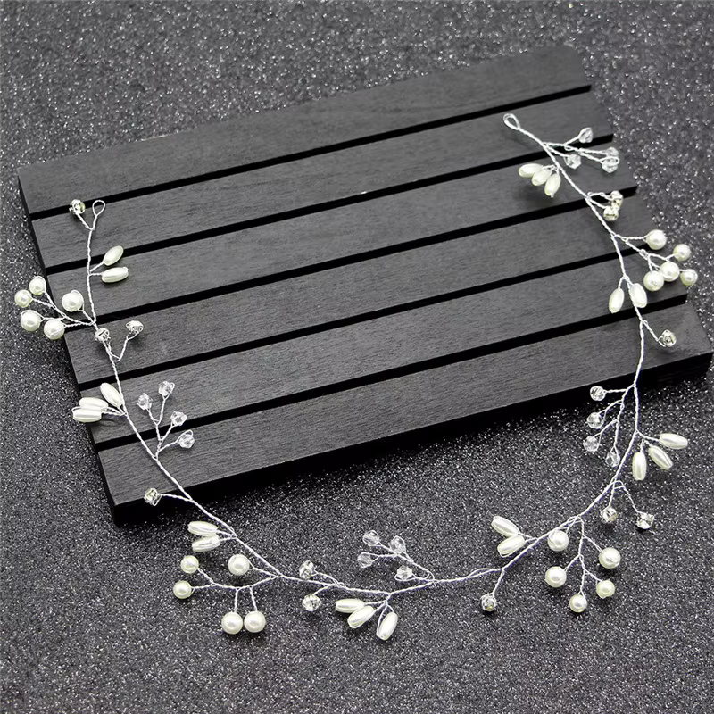 Pince à cheveux de mariée de luxe en cristal et perles