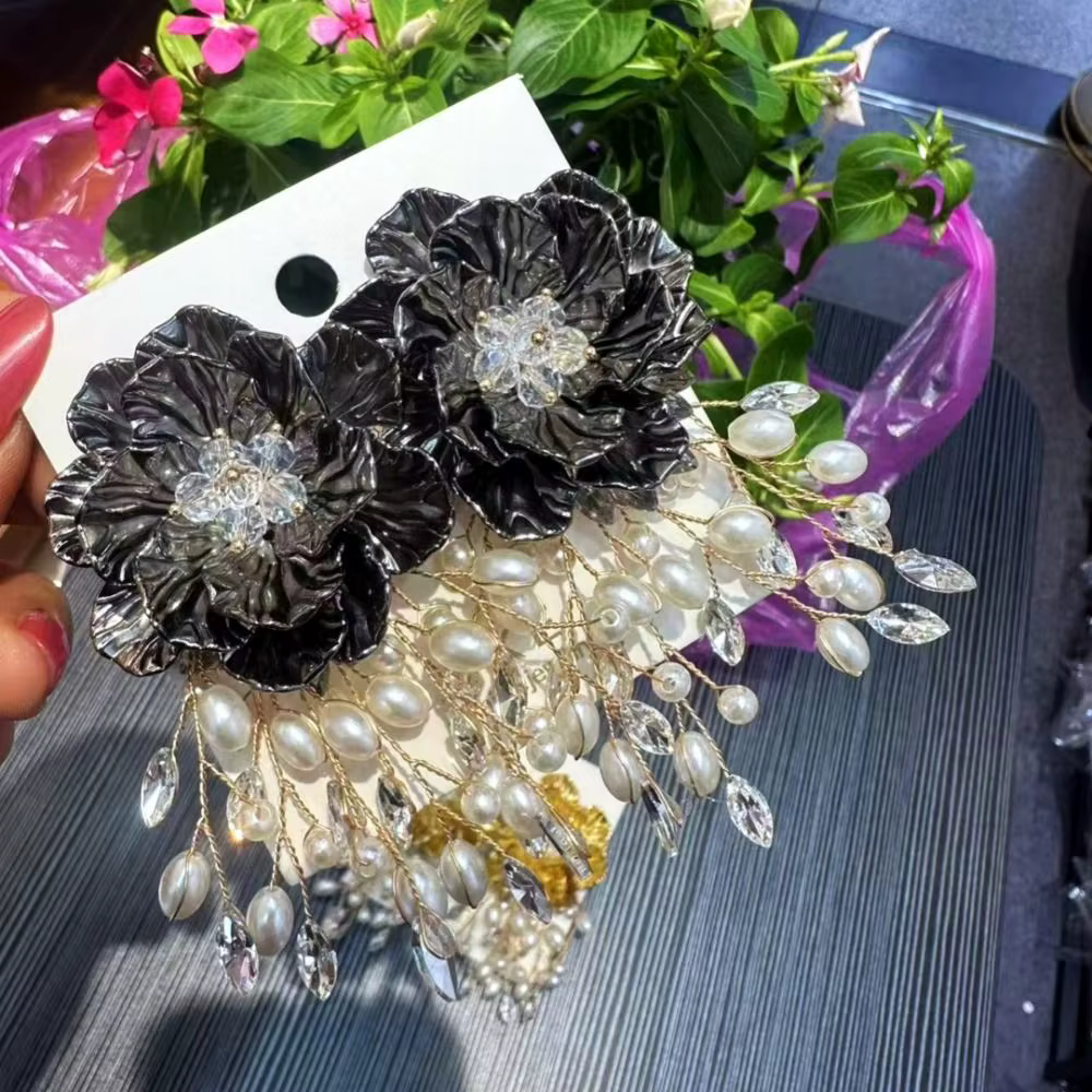 Boucles d'oreilles florales pour mariée
