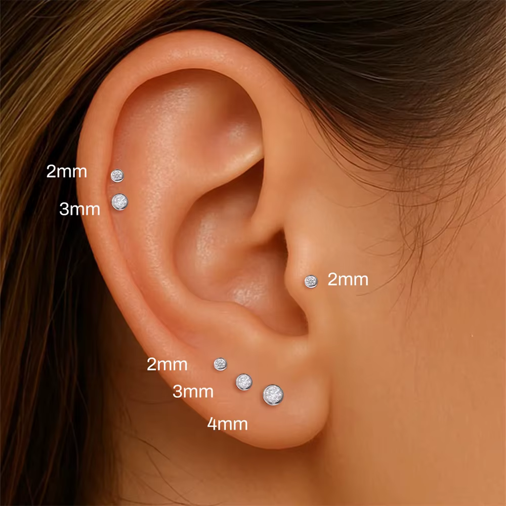 Aide Moissanite diamant boucles d'oreilles pour femmes original 925 en argent Sterling vis arrière