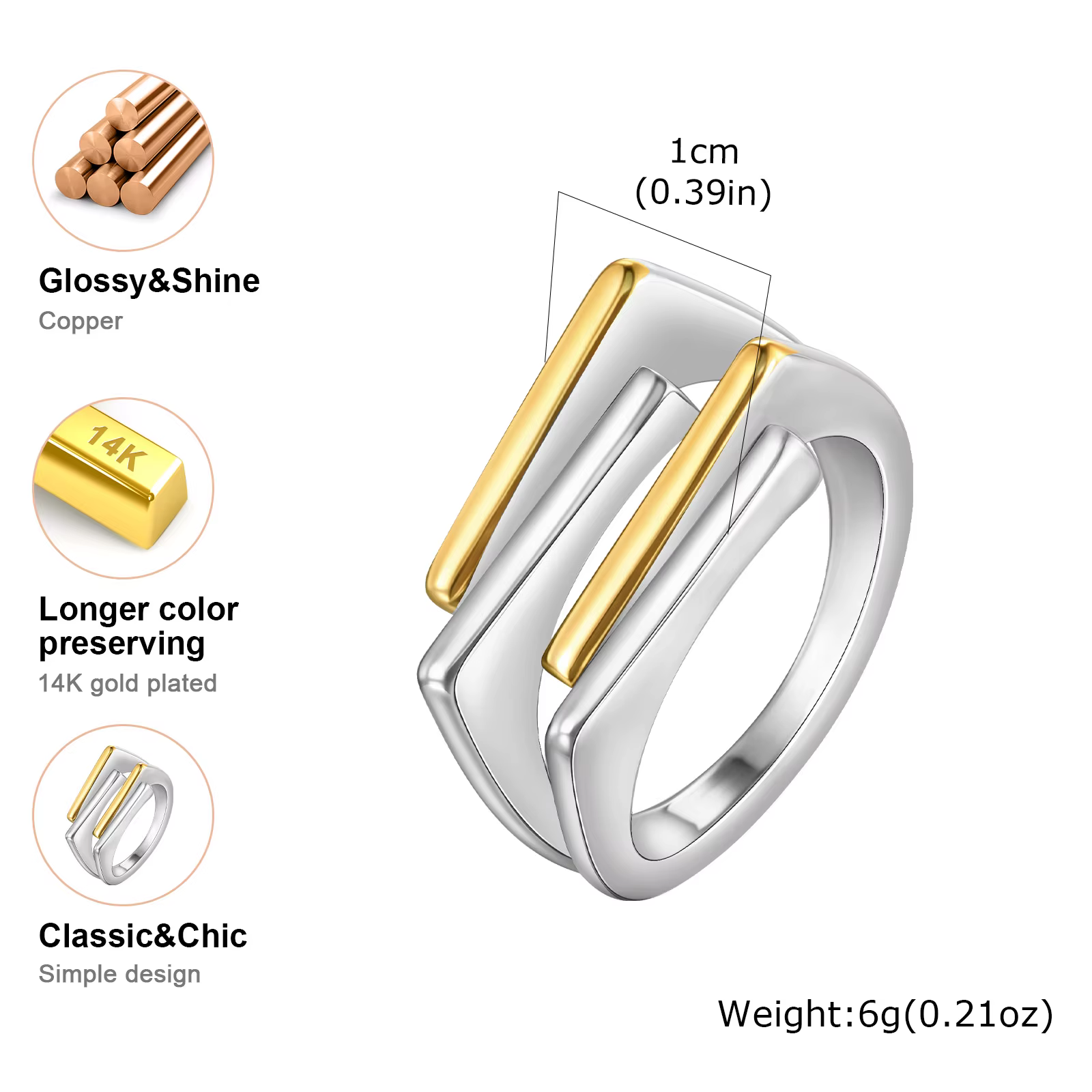 Bague croix ouverte pour femmes