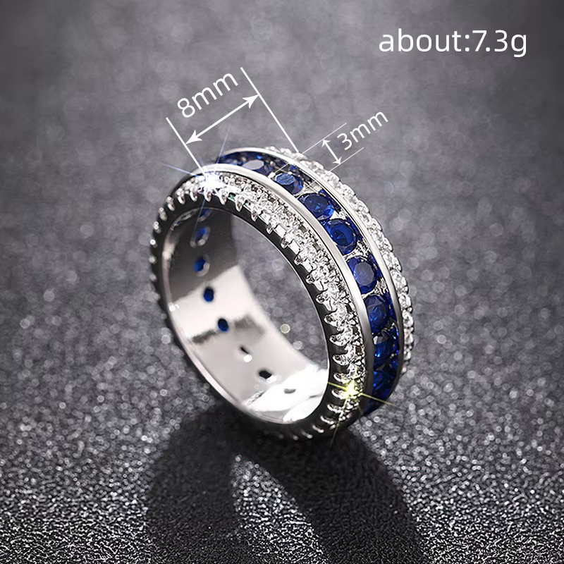 Eternity Lab – bagues de fiançailles en or blanc 14 carats avec saphir