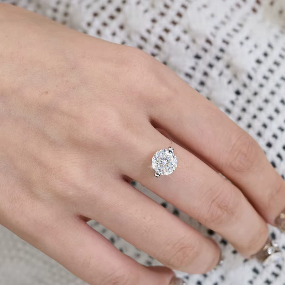 Bague Moissanite D VVS1 0.8-3CT pour femmes