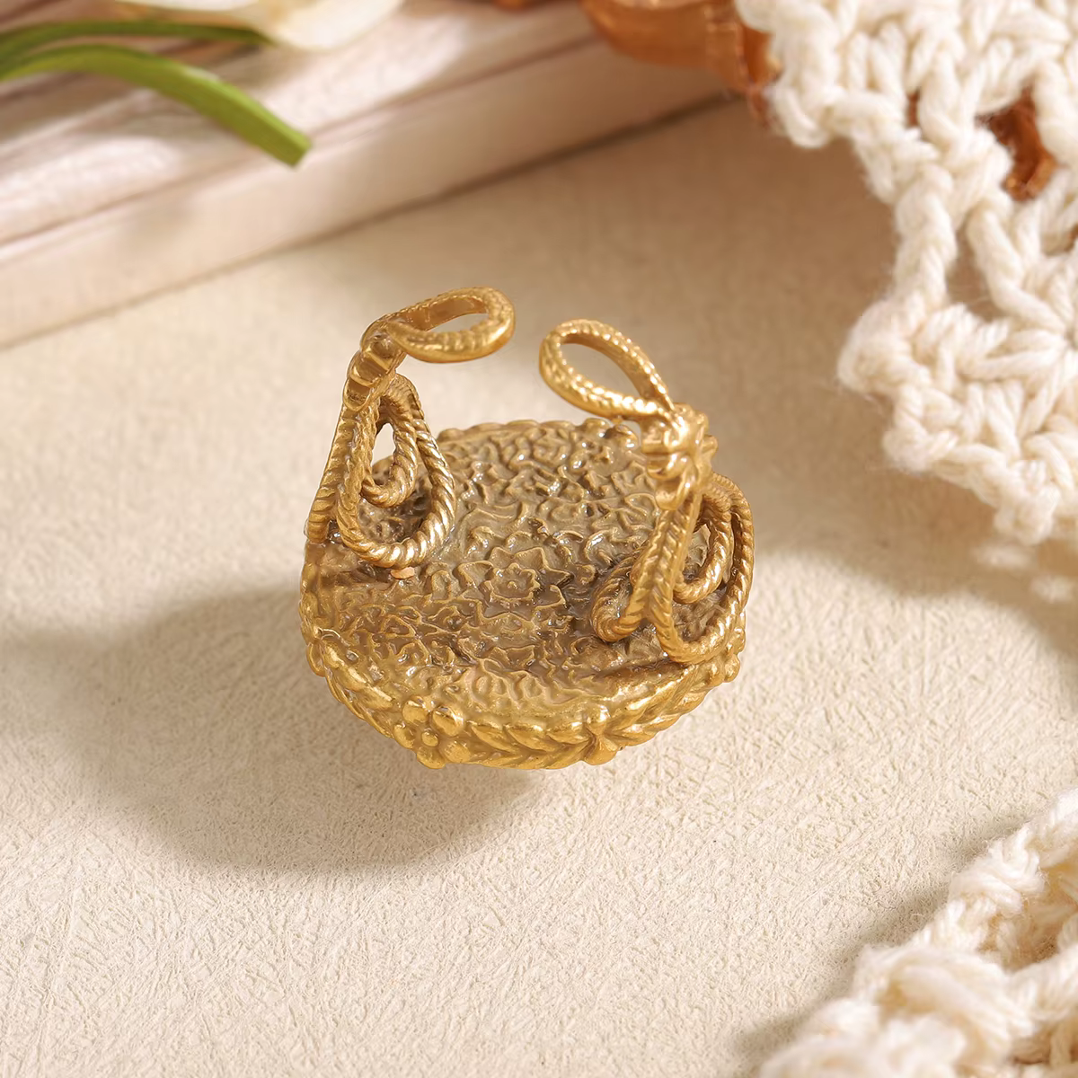 Bague vintage en perles pour femme