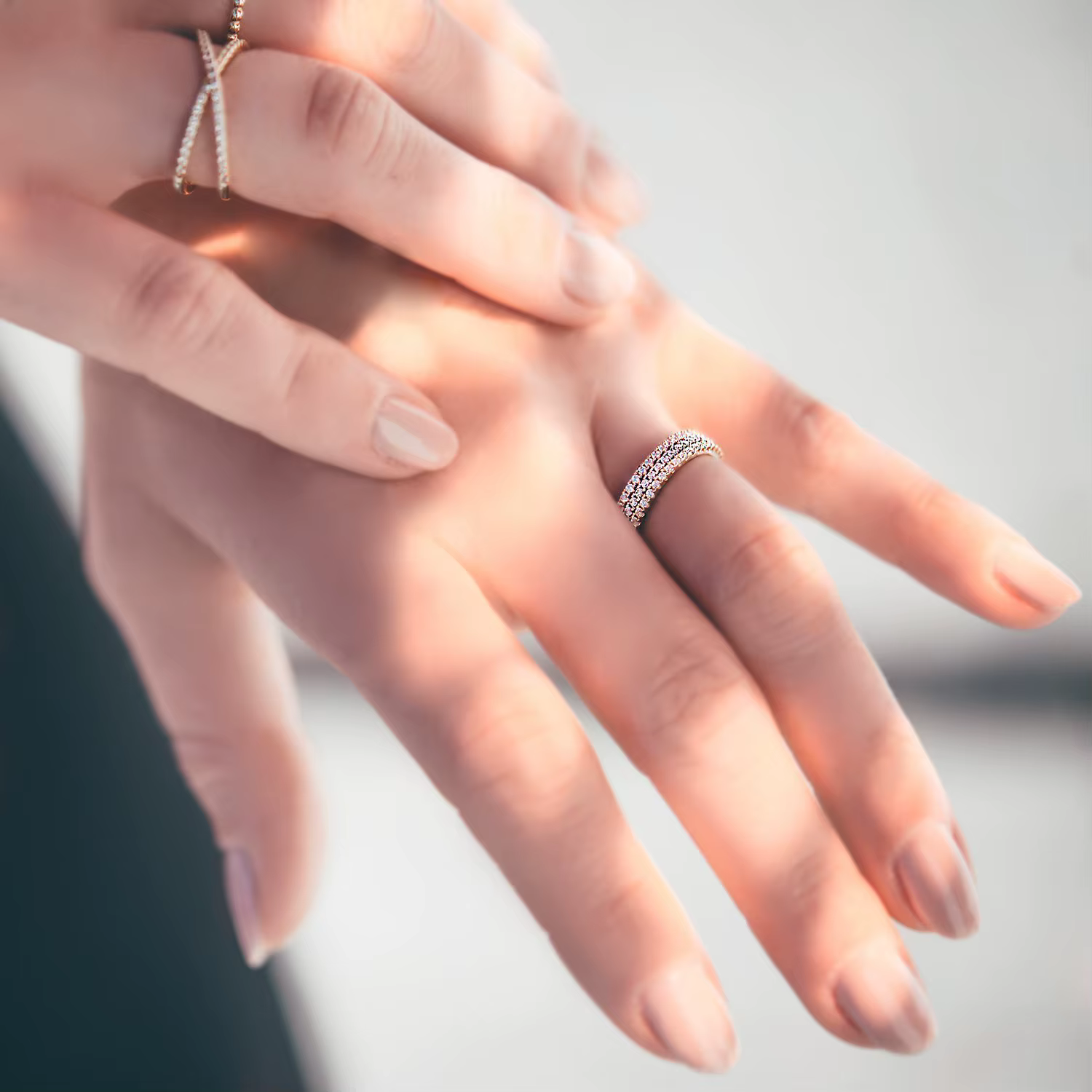 Eavva – bague empilable plaquée or 14K pour femmes
