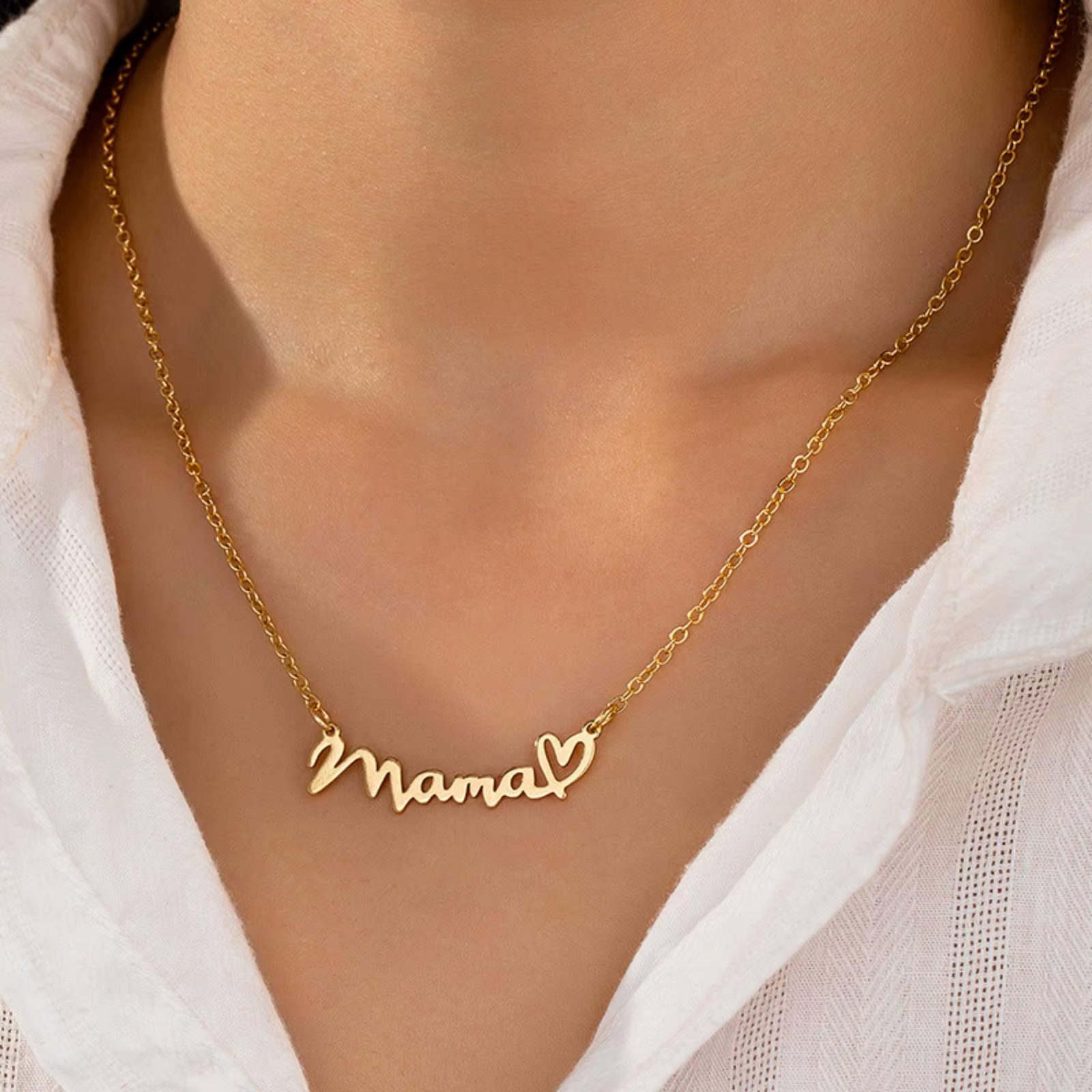 Collier pendentif lettre maman fête des mères pour femmes