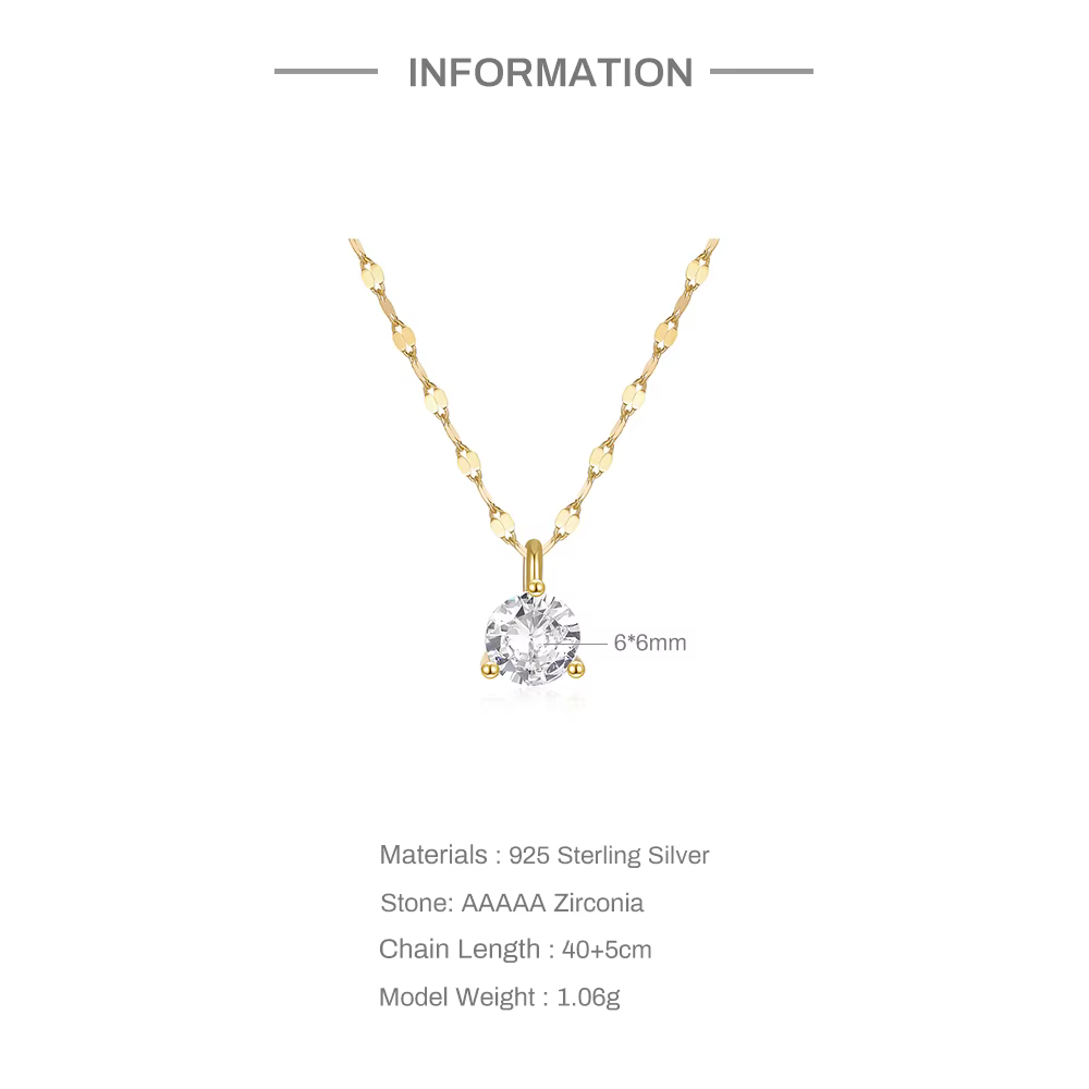 Collier Classique Rond en Argent Sterling 100% pour Femme