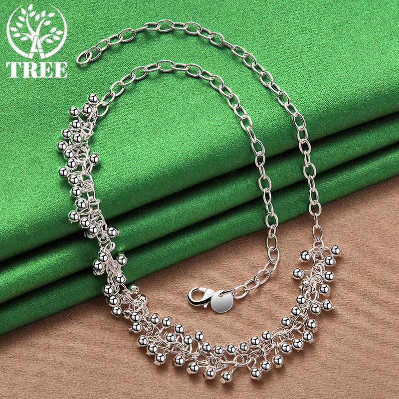 Collier en or 18 carats avec perles en forme de grappe de raisin pour femme