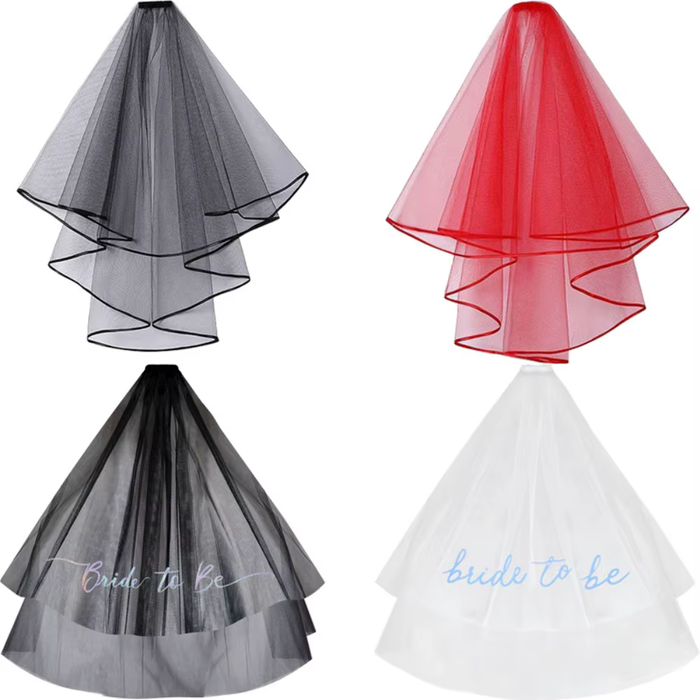 Voile de mariée à être blanc noir