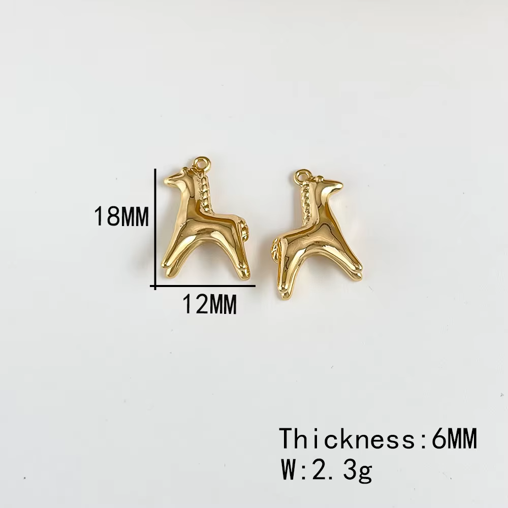 Design Cordial 50 pièces 12*18MM accessoires de bijoux/pendentif en cuivre/forme de cheval/fait à la main/plaqué or véritable/breloques à assembler soi-même # 195778