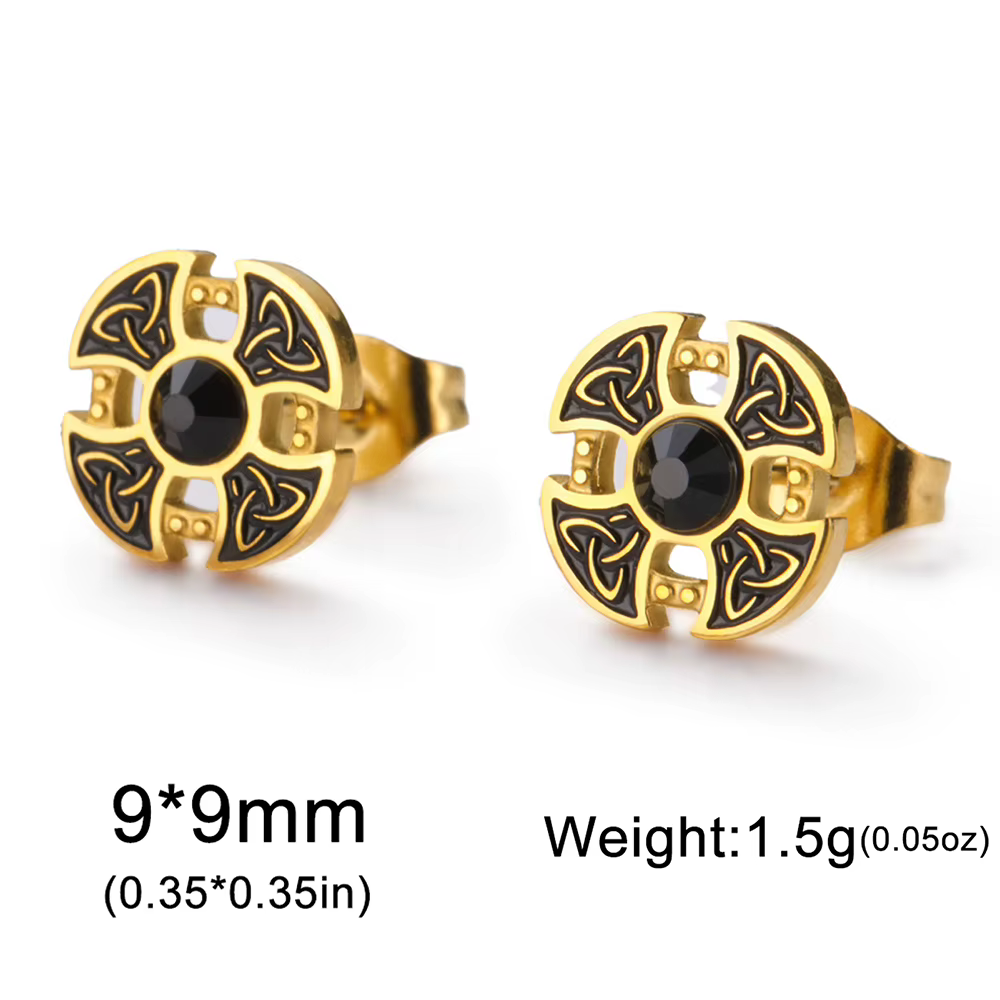 Dawapara – boucles d'oreilles à nœud trinité Mjolnir