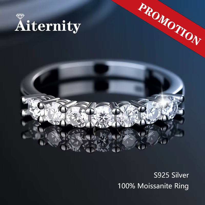 Bague en moissanite testée au 100% positivement au testeur de diamants