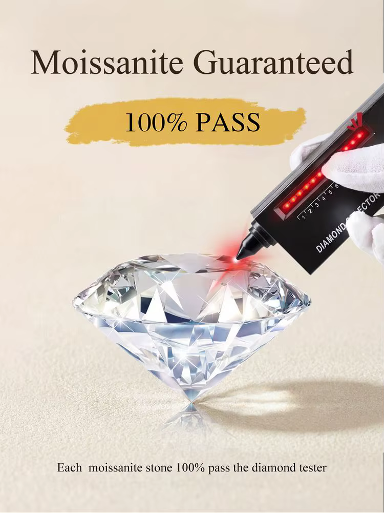 Collier pendentif rond classique en moissanite certifiée de luxe pour femmes