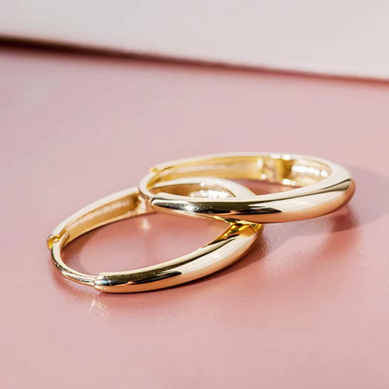 Huitan – boucles d'oreilles créoles polyvalentes couleur or pour femmes