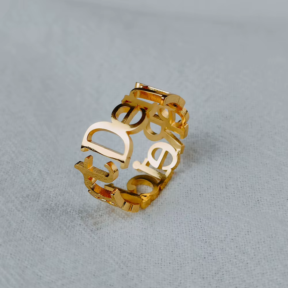 Bague de Couple personnalisée à Double nom