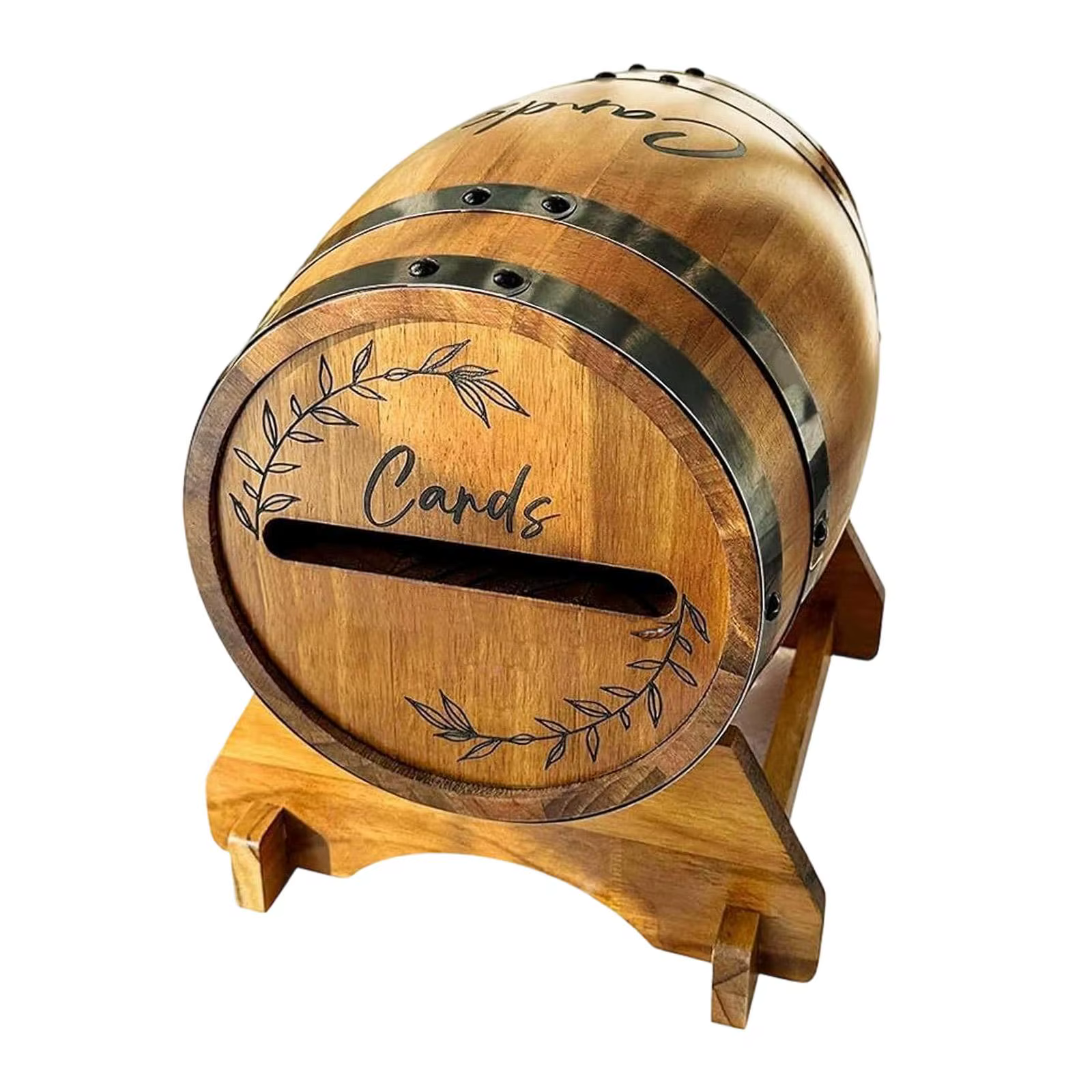 Boîte à cartes de mariage en bois pour fête