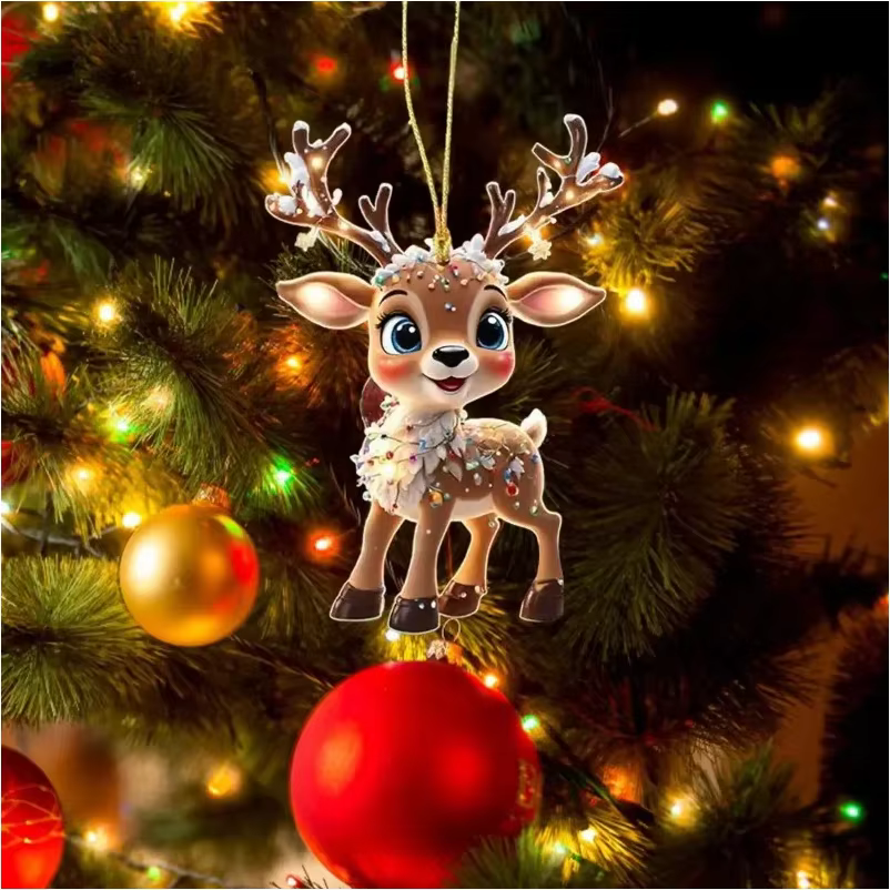 Décoration de noël cerf arbre