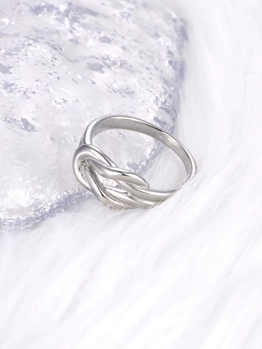 AENINE véritable 18K plaqué or en acier inoxydable créatif noeud anneau pour les femmes à la mode déclaration à la main moulé bijoux colьца AR23021
