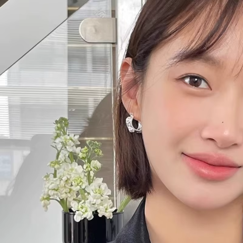 Boucles d'oreilles créoles géométriques en perles pour femmes