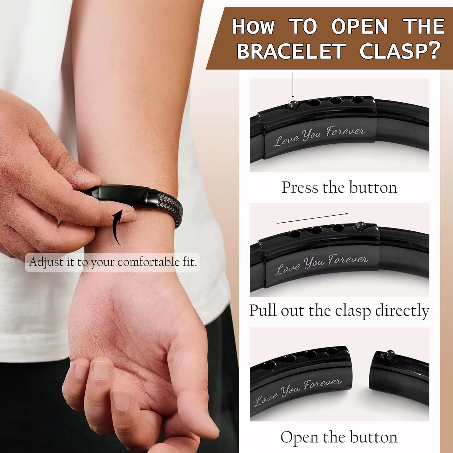 Cadeaux pour hommes Bracelet noeud cadeau de Noël