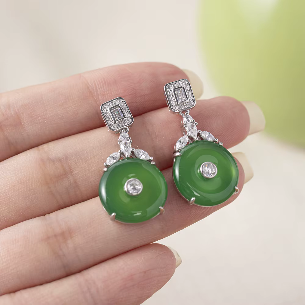 Vinregem-Boucles d'Oreilles Pendantes Vintage en Argent Sterling 925