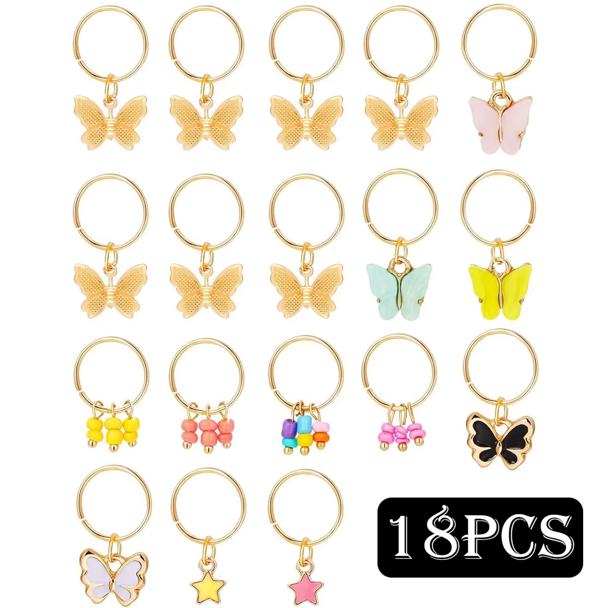 Perles mixtes pour tressage de cheveux