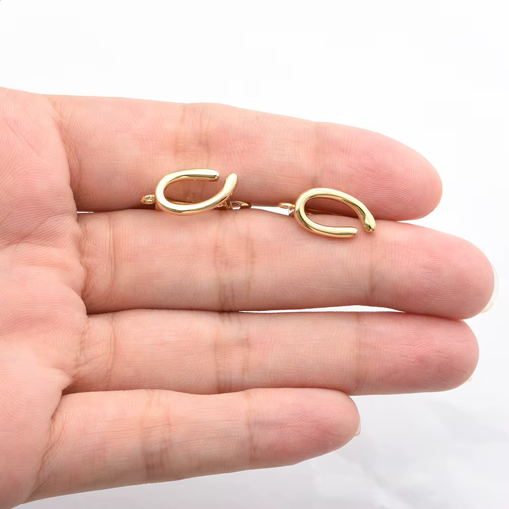 YANASI 1 paire de NOUVEAUX crochets de boucles d'oreilles en 5 couleurs (noir/plaqué or 18 carats) – Accessoires pour la fabrication de bijoux DIY