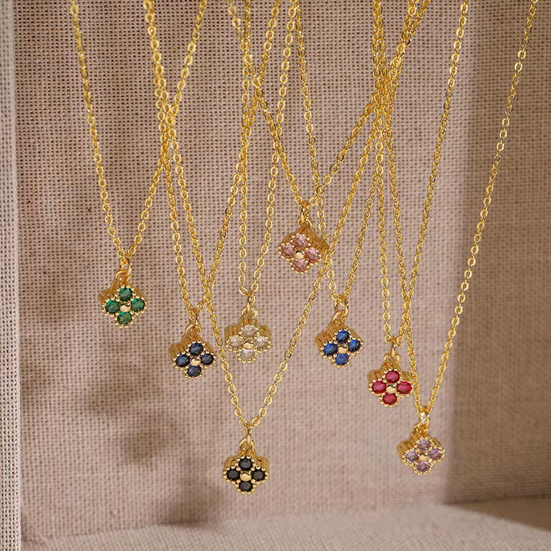 HECHENG, collier en pierre CZ plaqué or 18 carats pour femmes