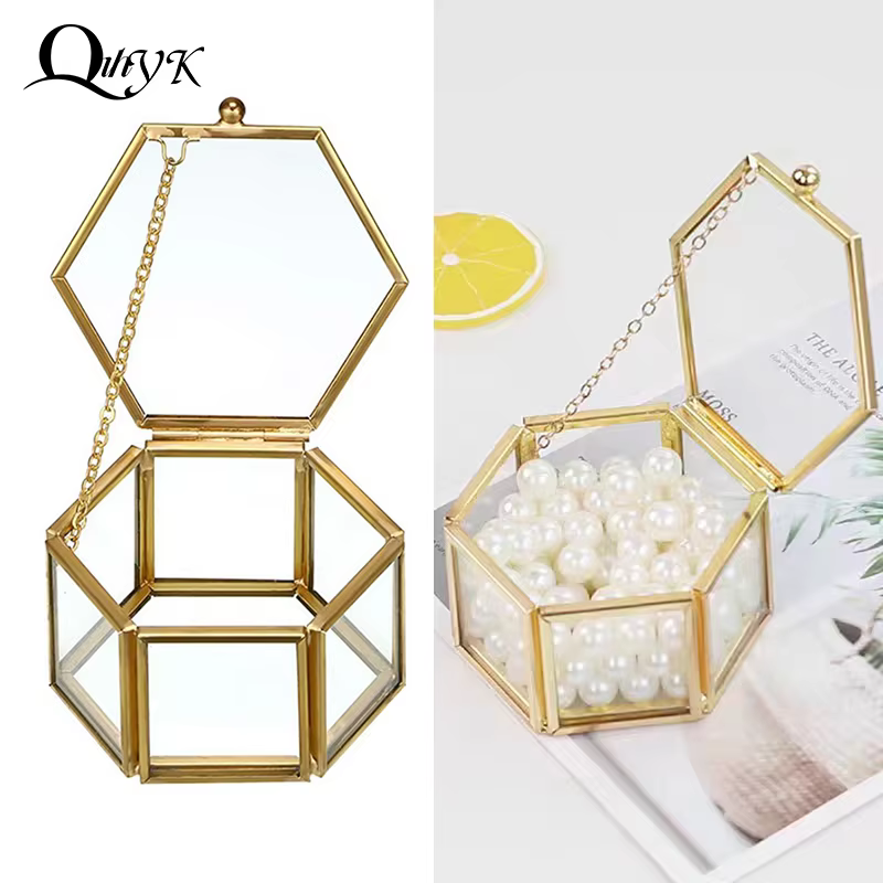Boîte à bagues hexagonale haut de gamme