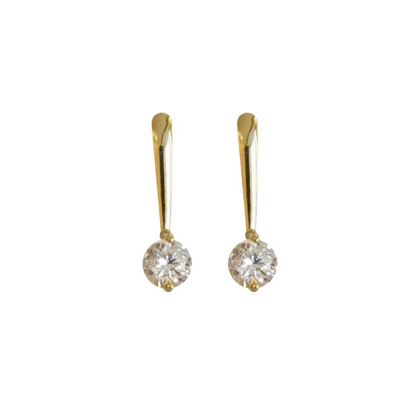 Boucles d'oreilles à géométrie Simple en Zircon scintillant