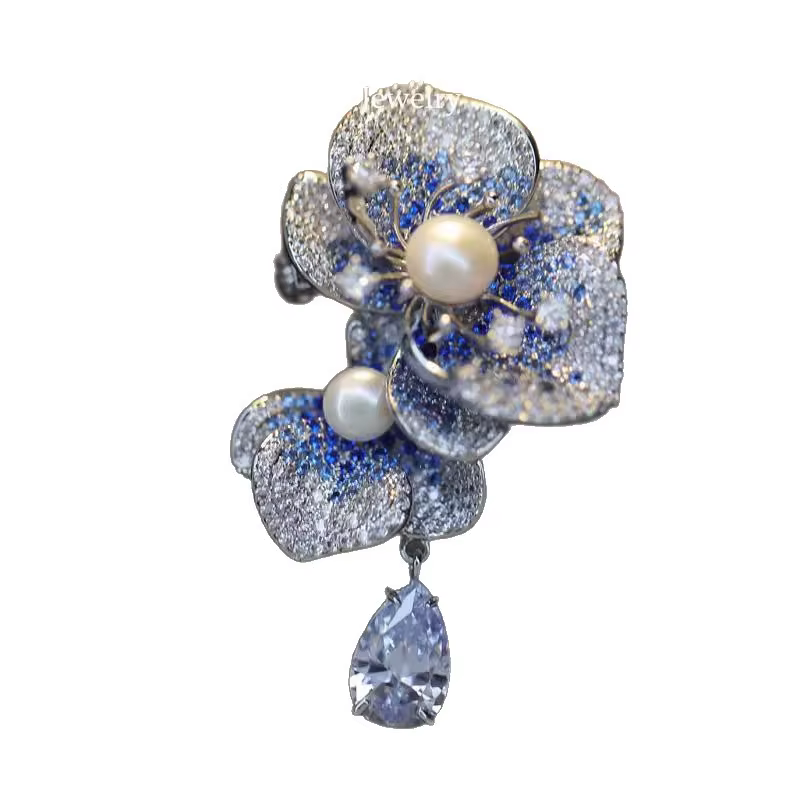 Broche de luxe légère en Zircon pour femmes