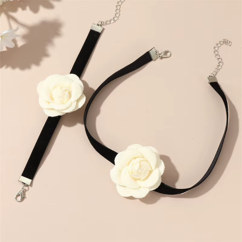 Ensemble de bijoux roses d'inspiration vintage pour filles