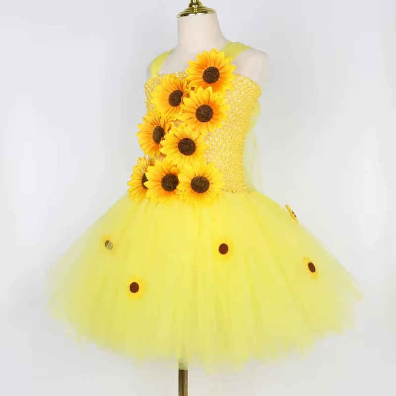Robe Cosplay féerique tournesol pour filles