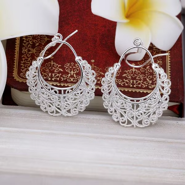 Boucles d'oreilles vintage en argent Sterling 925 pour femmes