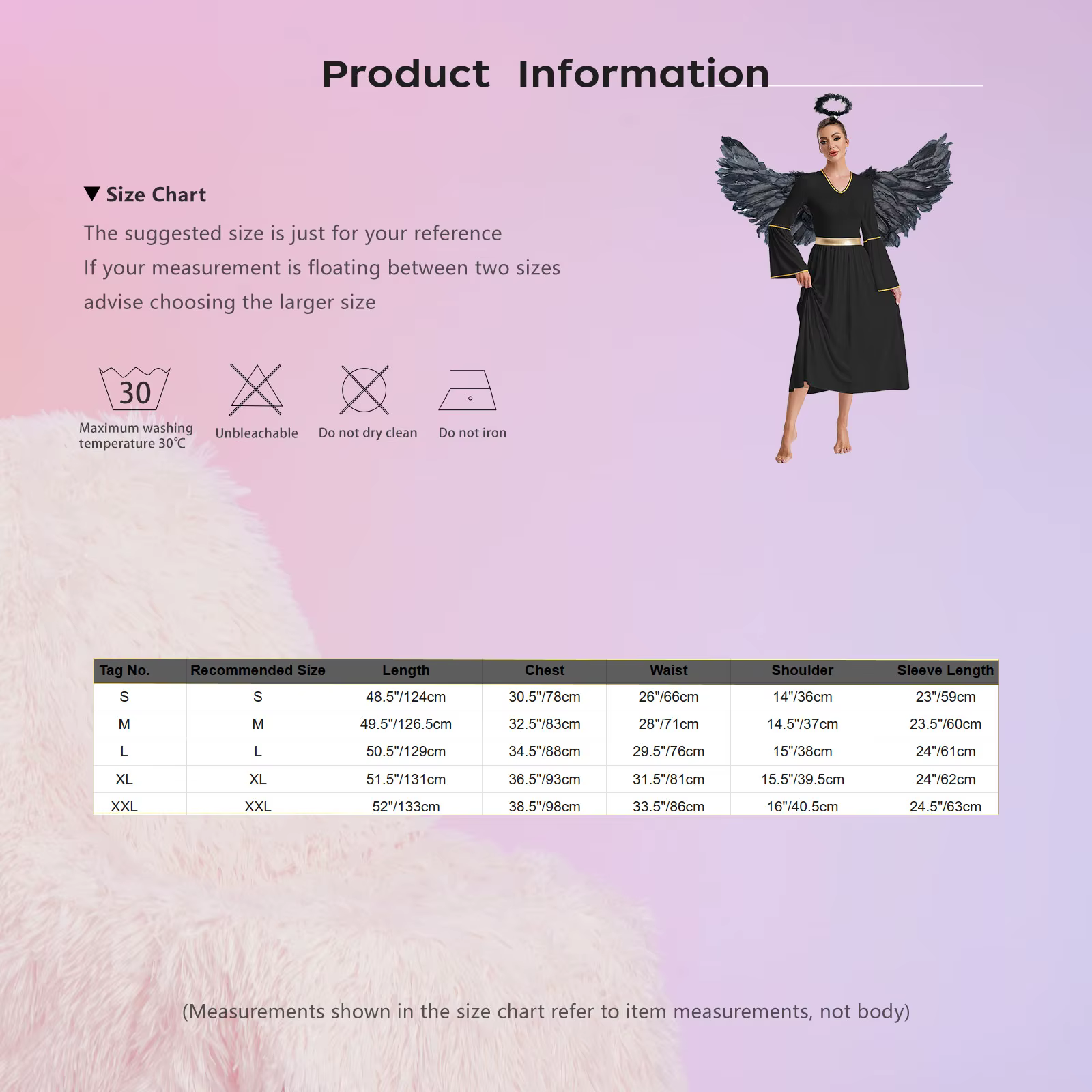 Costume d'ange 3 pièces pour femmes