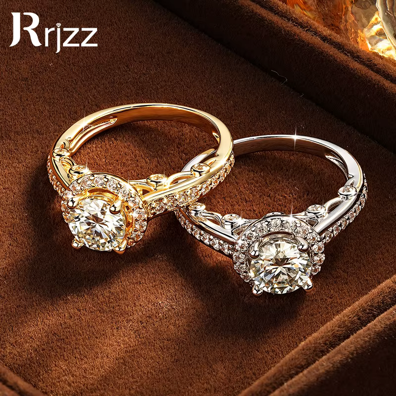 Bague de fiançailles Rrjzz en moissanite taille ronde 6