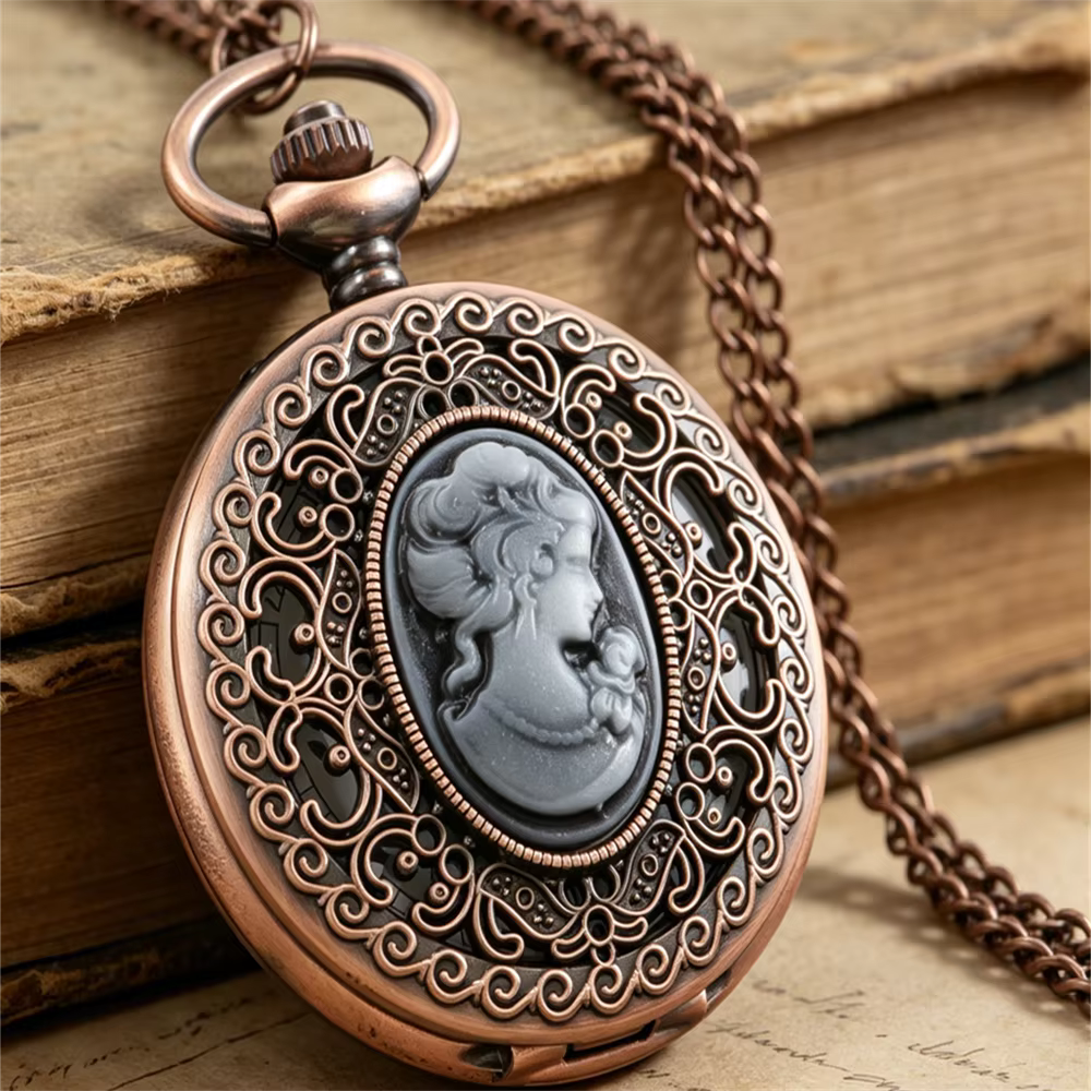 Montre de poche vintage rétro populaire en cuivre