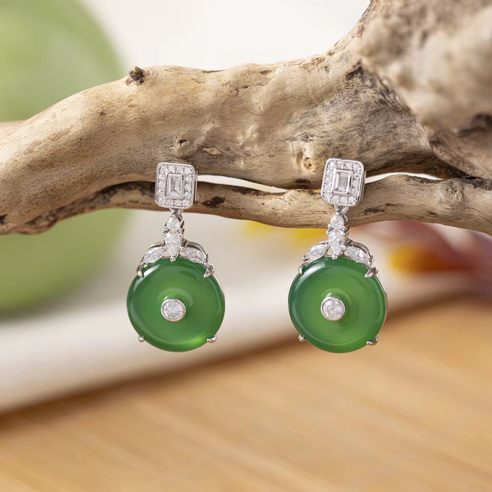 Vinregem-Boucles d'Oreilles Pendantes Vintage en Argent Sterling 925