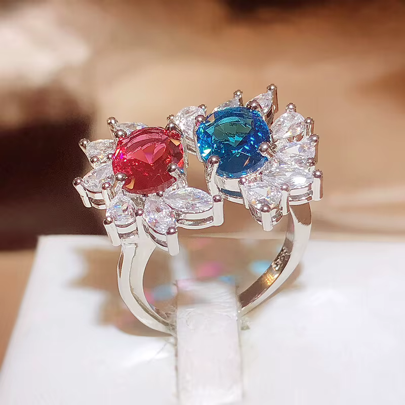 Bague brillante en argent 100% pour femme