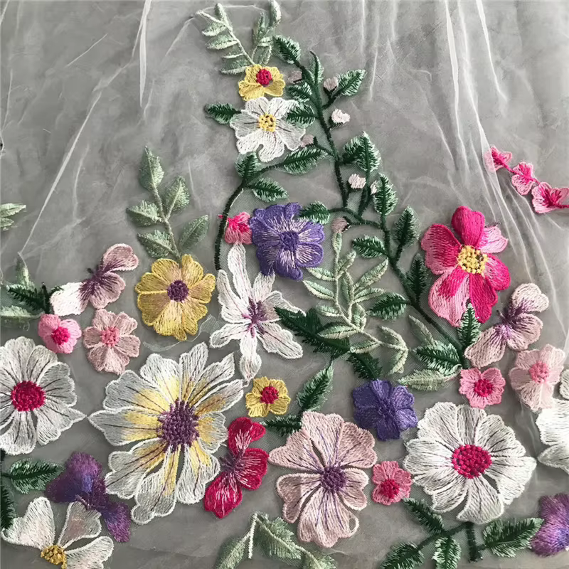 Voiles de mariée de mariage cathédrale florale colorée avec peigne